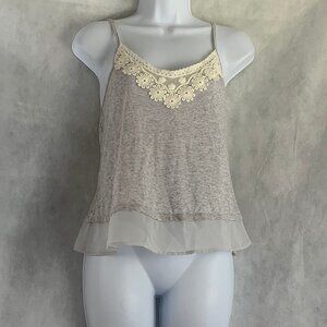 Miss Chievous Juniors' Chiffon-Hem Sleeveless Tank Top, Cloud Gray